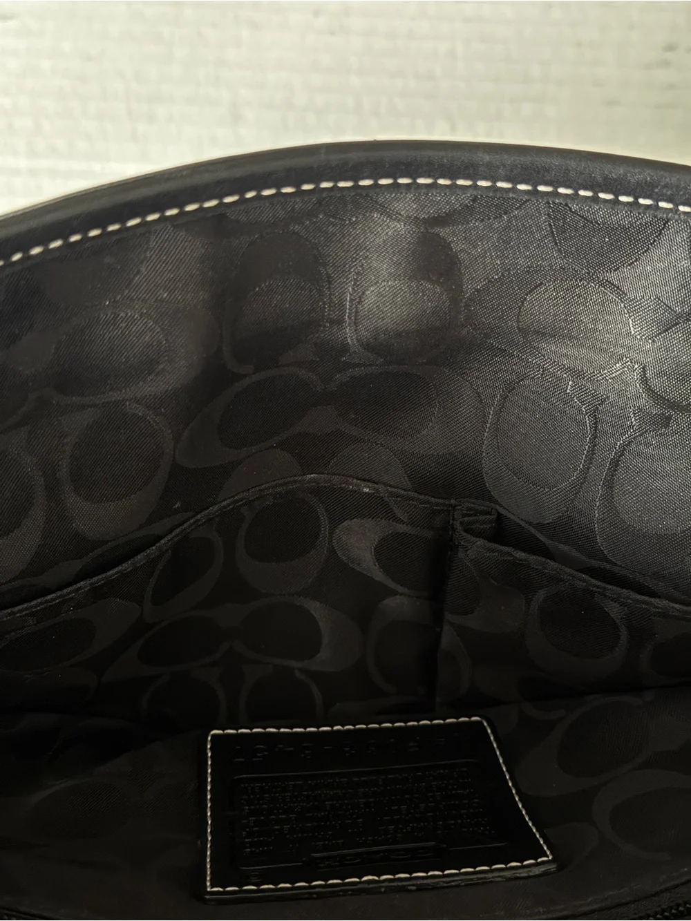 Vtg Coach Black Leather Turn-lock Laptop Bag Briefcase or Messenger Bag #6457
